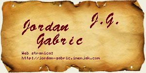 Jordan Gabrić vizit kartica
